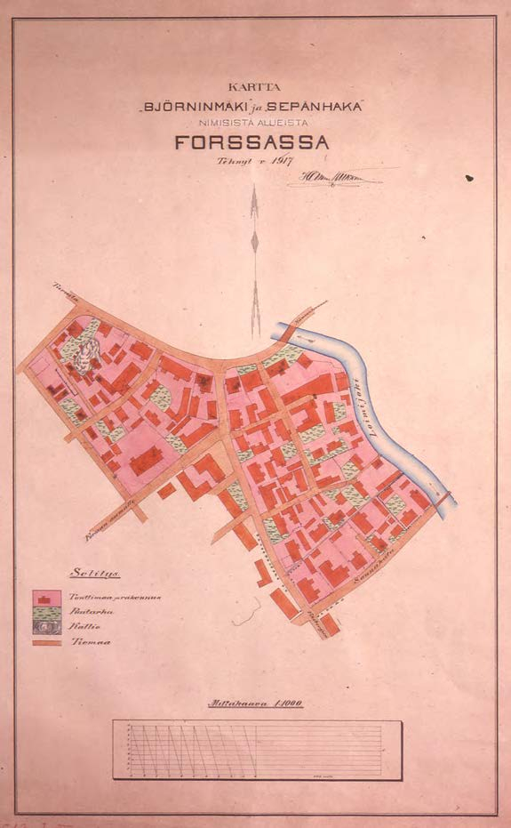 Kuva 1. Vanha kartta Forssasta